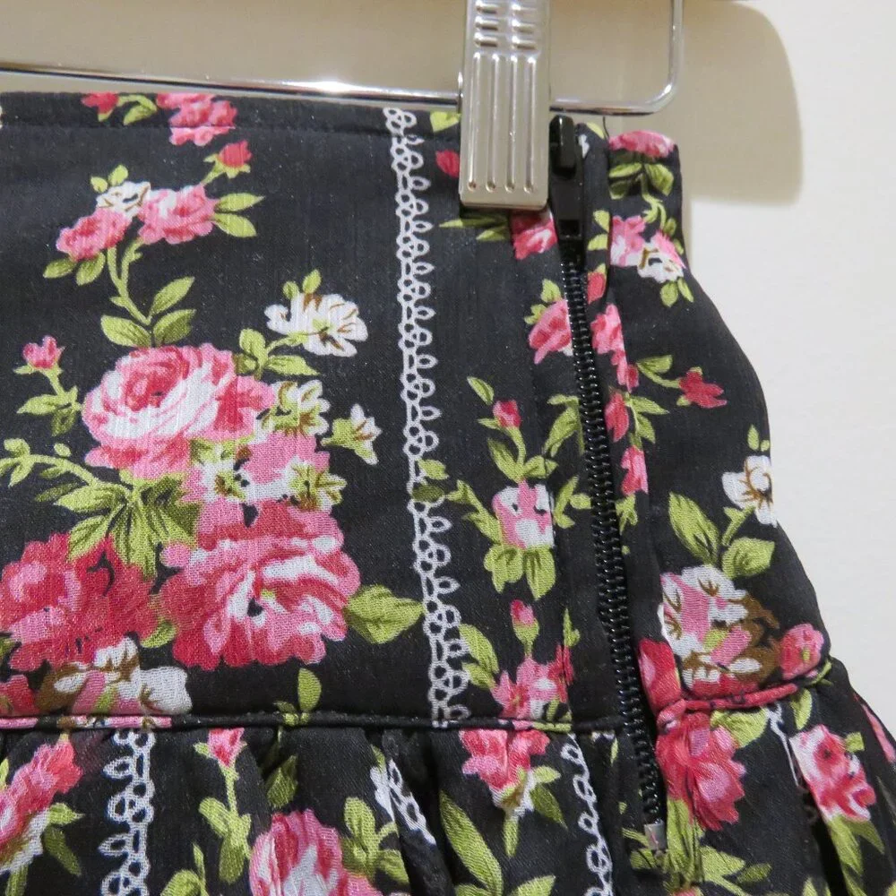 HELL BUNNY Mini Rock Edwina Floral Corset Lace Skirt Goth Whimsigoth Vintage Y2K - Picture 13 of 15